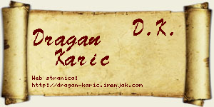 Dragan Karić vizit kartica